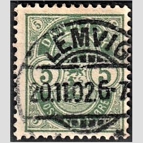 FRIM�RKER DANMARK | 1895 - AFA 34B - 5 �re gr�n - Lux Stemplet 