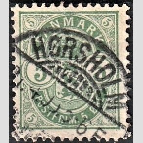 FRIM�RKER DANMARK | 1895 - AFA 34B - 5 �re gr�n - Lux Stemplet 