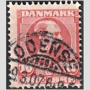 FRIMRKER DANMARK | 1905-06 - AFA 53 - Chr. IX 10 re rd - Lux Stemplet 