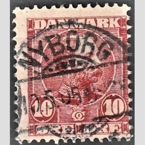 FRIMRKER DANMARK | 1904-05 - AFA 47 - Chr. IX 10 re rd - Lux Stemplet 