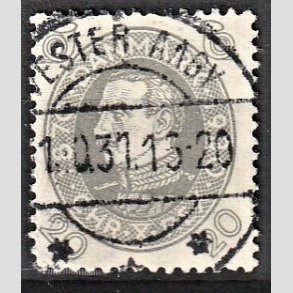 FRIMRKER DANMARK | 1930 - AFA 191 - Chr. X 60 r 20 re gr - Lux Stemplet 