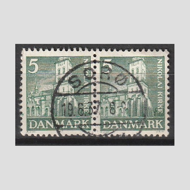 FRIMRKER DANMARK | 1936 - AFA 229 - Reformationen 5 re grn i par - Lux Stemplet "SOR"