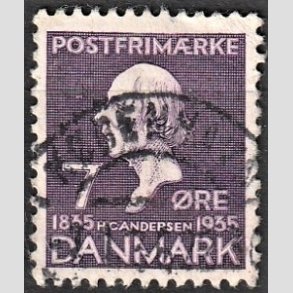 FRIM�RKER DANMARK | 1935 - AFA 224 - H. C. Andersen 7 �re lilla - Lux Stemplet 