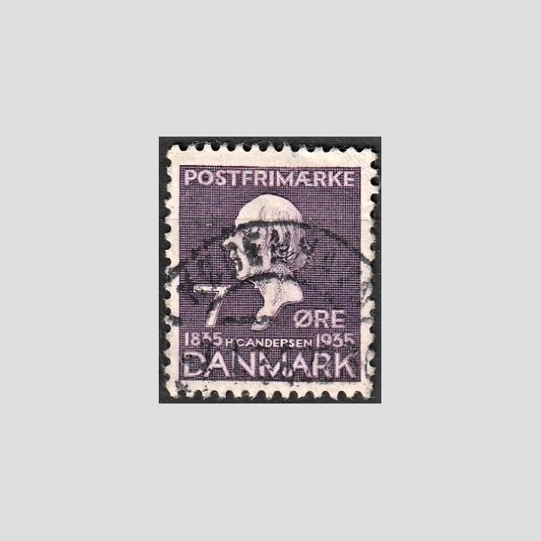 FRIMRKER DANMARK | 1935 - AFA 224 - H. C. Andersen 7 re lilla - Lux Stemplet "KBENHAVN"