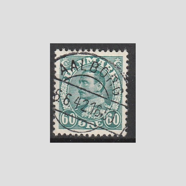 FRIMRKER DANMARK | 1934 - AFA 210 - Chr. X 60 re blgrn - Lux Stemplet "AALBORG"