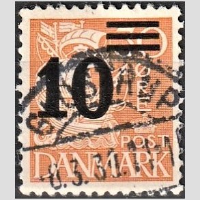 FRIMRKER DANMARK | 1934 - AFA 222 - 10/30 re orangegul provisorier - Lux Stemplet 