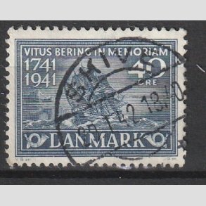 FRIM�RKER DANMARK | 1941 - AFA 272 - Vitus Bering 40 �re bl� - Lux Stemplet 