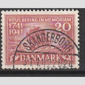 FRIM�RKER DANMARK | 1941 - AFA 271 - Vitus Bering 20 �re r�d - Lux Stemplet 