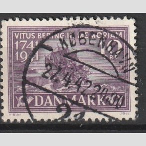 FRIM�RKER DANMARK | 1941 - AFA 270 - Vitus Bering 10 �re violet - Lux Stemplet 