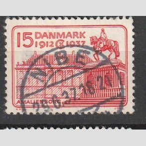 FRIM�RKER DANMARK | 1937 - AFA 241 - Chr. X 25 �re jubil�um 15 �re r�d - Lux Stemplet 
