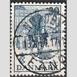 FRIM�RKER DANMARK | 1937 - AFA 242 - Chr. X 25 �re jubil�um 30 �re bl� - Lux Stemplet 