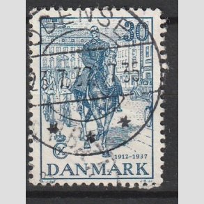 FRIM�RKER DANMARK | 1937 - AFA 242 - Chr. X 25 �re jubil�um 30 �re bl� - Lux Stemplet 