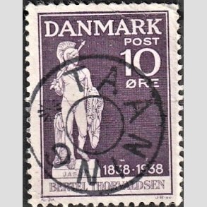 FRIM�RKER DANMARK | 1938 - AFA 250 - Thorvaldsen 10 �re violet - Lux Stemplet 