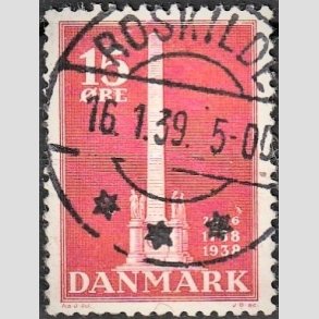 FRIM�RKER DANMARK | 1938 - AFA 244 - Stavnsb�ndet 15 �re r�d - Lux Stemplet 