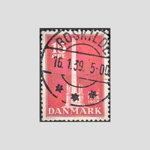 FRIMRKER DANMARK | 1938 - AFA 244 - Stavnsbndet 15 re rd - Lux Stemplet "ROSKILDE"