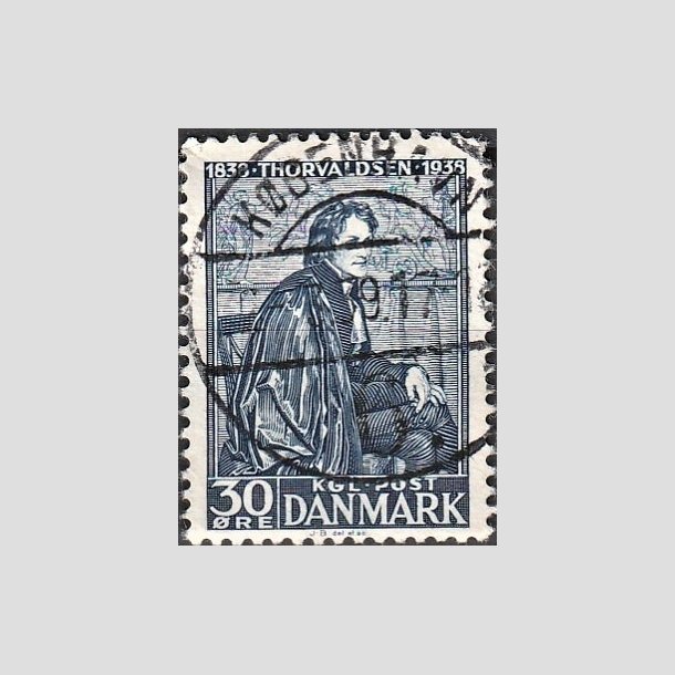 FRIMRKER DANMARK | 1938 - AFA 251 - Thorvaldsen 30 re bl - Lux Stemplet "KBENHAVN"