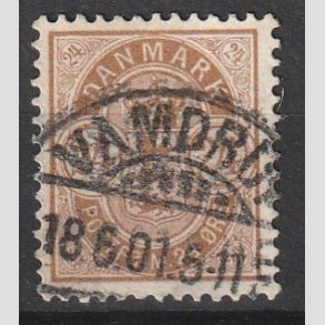 FRIM�RKER DANMARK | 1901-02 - AFA 39 - 24 �re brun - Lux Stemplet 