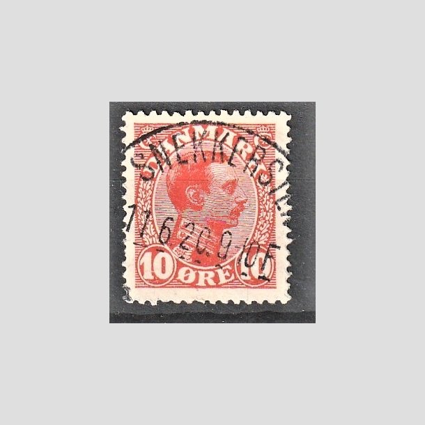 FRIMRKER DANMARK | 1913 - AFA 69 - Chr. X 10 re rd (2K) - Lux Stemplet "SNEKKERSTEN"