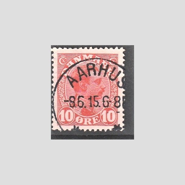FRIMRKER DANMARK | 1913 - AFA 69 - Chr. X 10 re rd - Lux Stemplet "AARHUS"