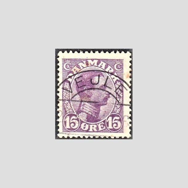 FRIMRKER DANMARK | 1913 - AFA 70 - Chr. X 15 re violet (1K) - Pragt Stemplet "VEJLE"