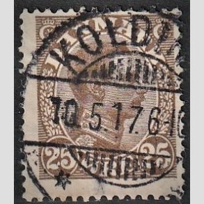 FRIMRKER DANMARK | 1913 - AFA 72 - Chr. X 25 re brun (2K) - Lux Stemplet 