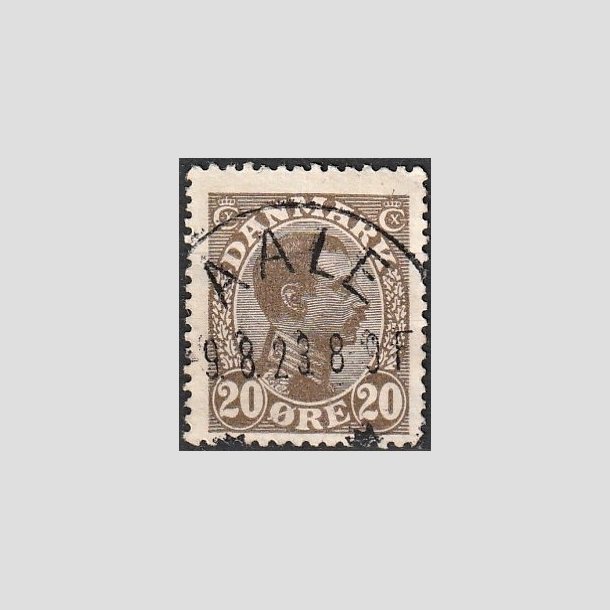 FRIMRKER DANMARK | 1921-22 - AFA 125 - Chr. X 20 re brun - Lux Stemplet "AALE"