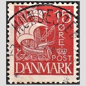 FRIM�RKER DANMARK | 1927 - AFA 169 - Karavel 15 �re r�d - Lux Stemplet 