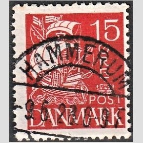 FRIM�RKER DANMARK | 1927 - AFA 169 - Karavel 15 �re r�d - Lux Stemplet 