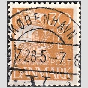 FRIM�RKER DANMARK | 1927 - AFA 172 - Karavel 30 �re gul - Pragt Stemplet 