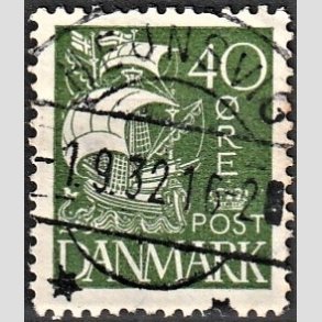 FRIM�RKER DANMARK | 1927 - AFA 174 - Karavel 40 �re gr�n - Lux Stemplet 