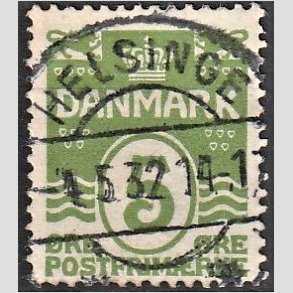 FRIM�RKER DANMARK | 1930 - AFA 183 - B�lgelinie 5 �re lysgr�n - Lux Stemplet 