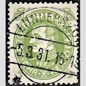 FRIMRKER DANMARK | 1930 - AFA 186 - Chr. X 60 r 5 re lysgrn - Lux Stemplet 