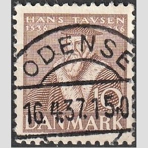 FRIM�RKER DANMARK | 1936 - AFA 231 - Reformationen 10 �re brun - Pragt Stemplet 