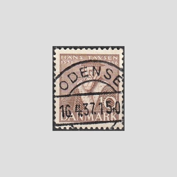 FRIMRKER DANMARK | 1936 - AFA 231 - Reformationen 10 re brun - Pragt Stemplet "ODENSE"