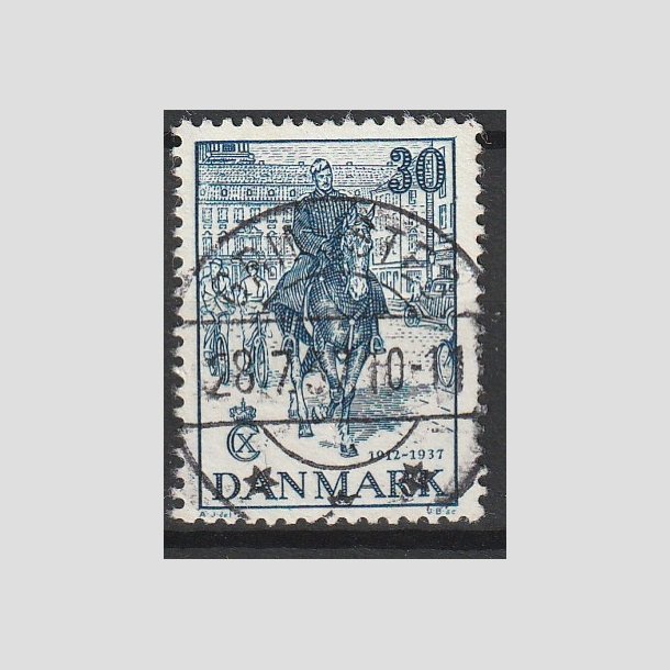 FRIMRKER DANMARK | 1937 - AFA 242 - Chr. X 25 re jubilum 30 re bl - Lux Stemplet "GRINDSTED"