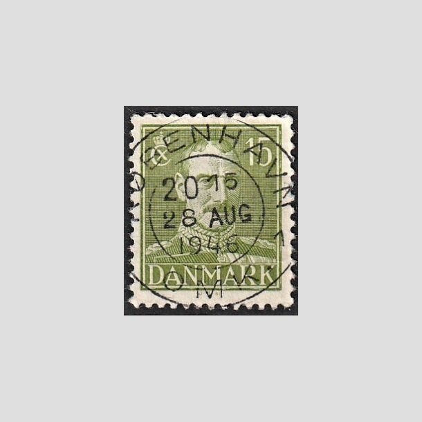 FRIMRKER DANMARK | 1942-44 - AFA 275 - Chr. X 15 re grn - Lux Stemplet "KBENHAVN"