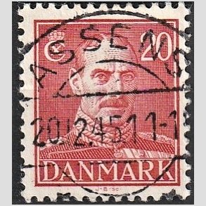 FRIMRKER DANMARK | 1942-44 - AFA 276 - Chr. X 20 re rd - Lux Stemplet 