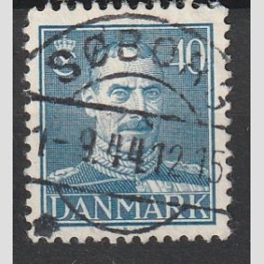 FRIMRKER DANMARK | 1942-44 - AFA 280 - Chr. X 40 re bl - Lux Stemplet 