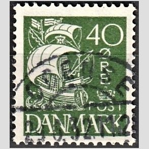 FRIM�RKER DANMARK | 1927 - AFA 174 - Karavel 40 �re gr�n - Lux Stemplet 