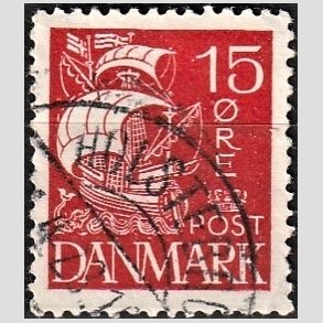 FRIM�RKER DANMARK | 1927 - AFA 169 - Karavel 15 �re r�d - Lux Stemplet 