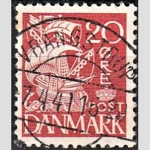 FRIM�RKER DANMARK | 1940 - AFA 258 - Karavel 20 �re r�d Type II - Lux Stemplet 