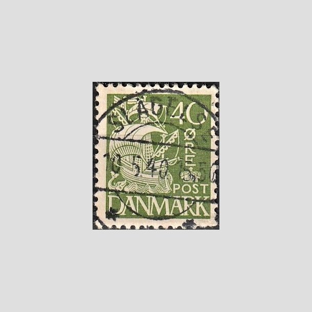 FRIMRKER DANMARK | 1937-40 - AFA 208a - Karavel 40 re grn Type II - Lux Stemplet "SLAGELSE"