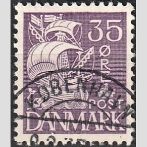 FRIM�RKER DANMARK | 1933 - AFA 207 - Karavel 35 �re violet Type I - Lux Stemplet 