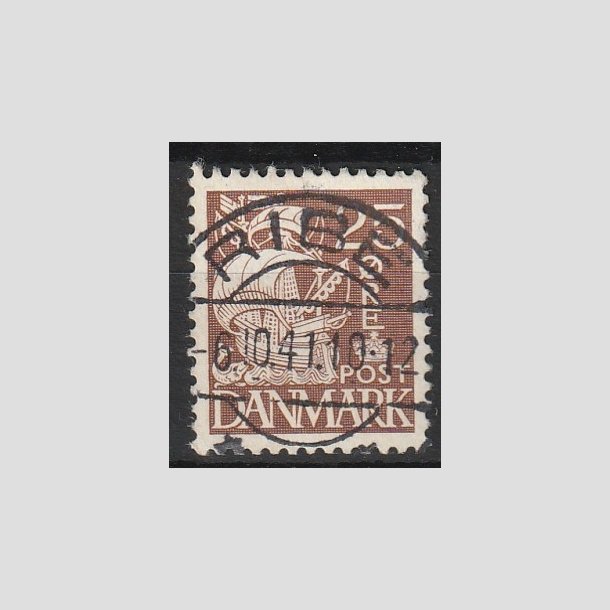 FRIMRKER DANMARK | 1937-40 - AFA 214a - Karavel 25 re brun Type II - Pragt Stemplet "RIBE"