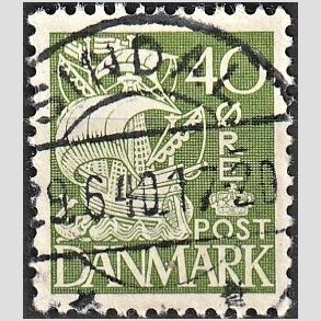 FRIM�RKER DANMARK | 1937-40 - AFA 208a - Karavel 40 �re gr�n Type II - Lux Stemplet 