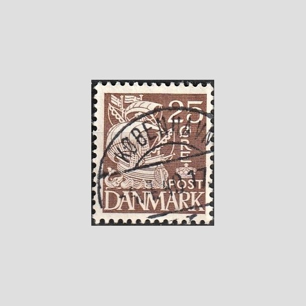 FRIMRKER DANMARK | 1937-40 - AFA 214a - Karavel 25 re brun Type II - Lux Stemplet "KBENHAVN"