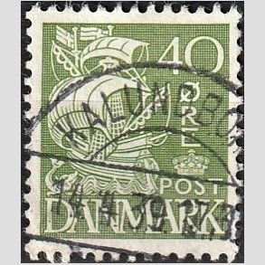 FRIM�RKER DANMARK | 1933 - AFA 208 - Karavel 40 �re gr�n Type I - Lux Stemplet 
