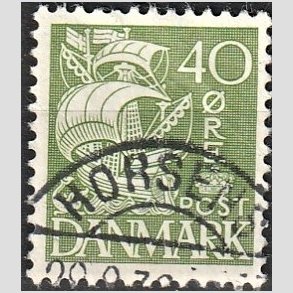 FRIM�RKER DANMARK | 1933 - AFA 208 - Karavel 40 �re gr�n Type I - Lux Stemplet 