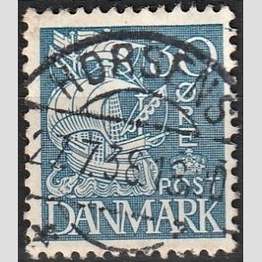 FRIM�RKER DANMARK | 1934 - AFA 215 - Karavel 30 �re bl� Type I - Lux Stemplet 