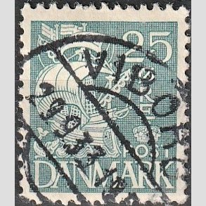 FRIM�RKER DANMARK | 1933 - AFA 205 - Karavel 25 �re bl� Type I - Lux Stemplet 